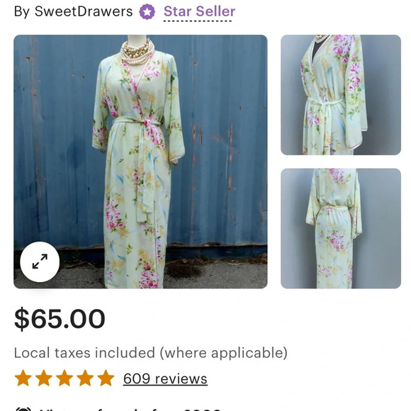 Oscar De La Renta robe and slip dress gown set - Picture 10 of 14